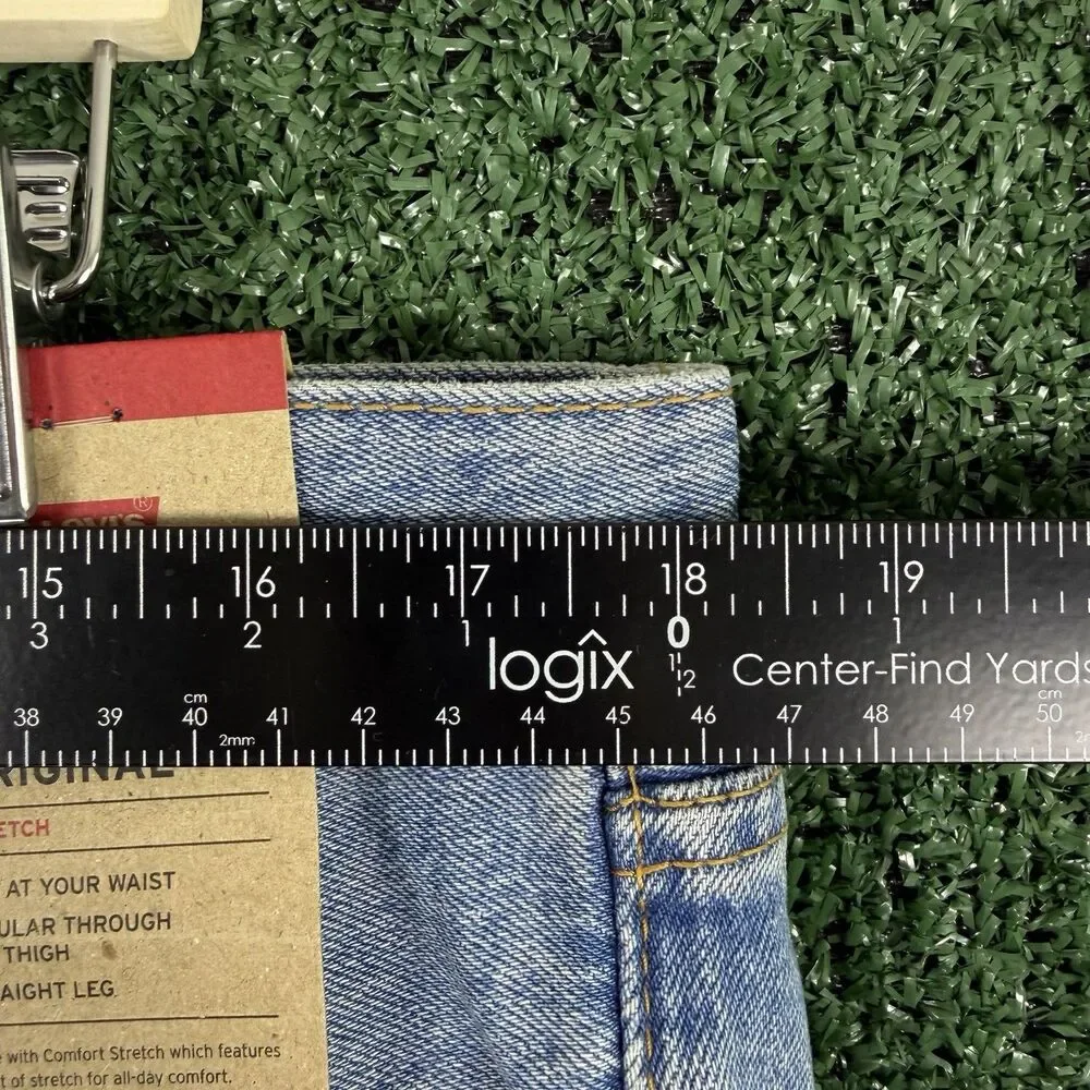 NWT Levi's 501 Original Men Jeans Blue Straight Leg Button Fly 36x30(28) Stretch
